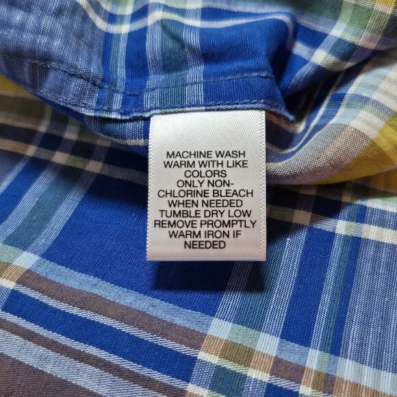 Roundtree Yorke Men's Shirt Size XXL Plaid Short Sleeve Linen Blend Brown (01) - Picture 9 of 9